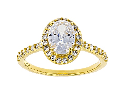 White Cubic Zirconia 18K Yellow Gold Over Sterling Silver Ring 2.48ctw