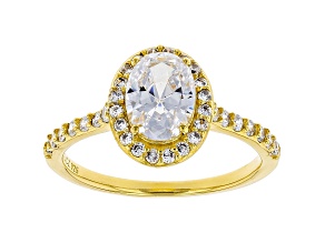 White Cubic Zirconia 18K Yellow Gold Over Sterling Silver Ring 2.48ctw