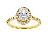 White Cubic Zirconia 18K Yellow Gold Over Sterling Silver Ring 2.48ctw