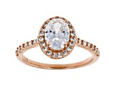 White Cubic Zirconia 18K Rose Gold Over Sterling Silver Ring 2.48ctw