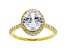 White Cubic Zirconia 18K Yellow Gold Over Sterling Silver Ring 4.54ctw