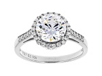 White Cubic Zirconia Rhodium Over Sterling Silver Ring 3.45ctw