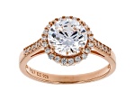White Cubic Zirconia 18K Rose Gold Over Sterling Silver Ring 3.45ctw