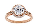 White Cubic Zirconia 18K Rose Gold Over Sterling Silver Ring 3.45ctw