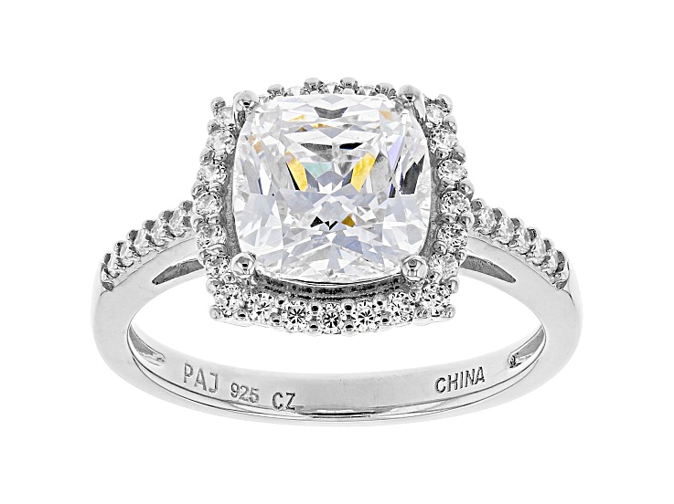 White Cubic Zirconia Rhodium Over Sterling Silver Ring 4.20ctw