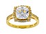 White Cubic Zirconia 18K Yellow Gold Over Sterling Silver Ring 4.20ctw