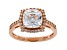 White Cubic Zirconia 18K Rose Gold Over Sterling Silver Ring 4.20ctw