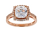 White Cubic Zirconia 18K Rose Gold Over Sterling Silver Ring 4.20ctw