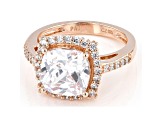 White Cubic Zirconia 18K Rose Gold Over Sterling Silver Ring 4.20ctw