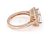 White Cubic Zirconia 18K Rose Gold Over Sterling Silver Ring 4.20ctw