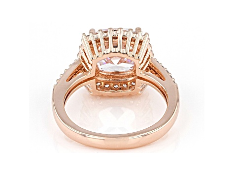 White Cubic Zirconia 18K Rose Gold Over Sterling Silver Ring 4.20ctw