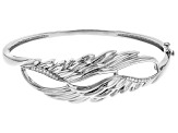 White Cubic Zirconia Rhodium Over Sterling Silver Angel Wing Bracelet 0.32ctw