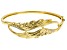 White Cubic Zirconia 18K Yellow Gold Over Sterling Silver Angel Wing Bracelet 0.32ctw