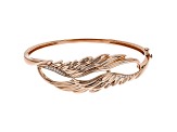 White Cubic Zirconia 18K Rose Gold Over Sterling Silver Angel Wing Bracelet 0.32ctw