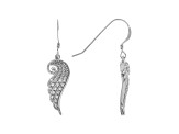 White Cubic Zirconia Rhodium Over Sterling Silver Angel Wing Earrings 0.28ctw