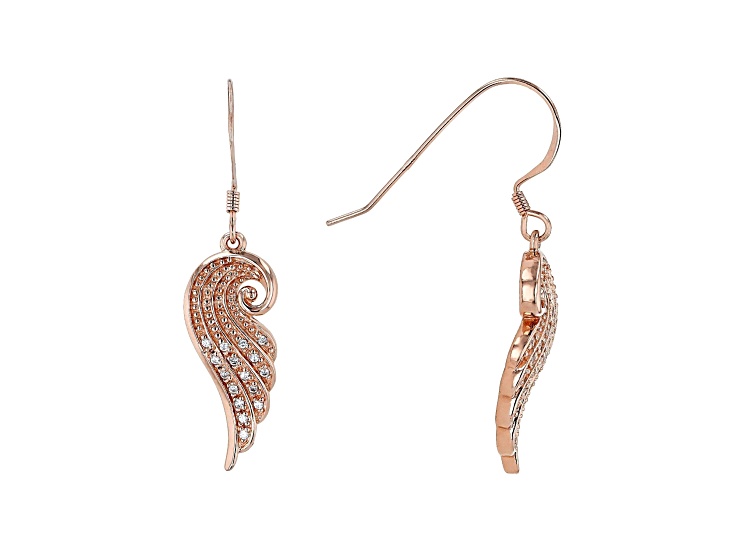 rose gold wing earrings