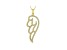 White Cubic Zirconia 18K Yellow Gold Over Sterling Silver Angel Wing Pendang With Chain 1.09ctw
