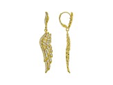 White Cubic Zirconia 18K Yellow Gold Over Sterling Silver Angel Wing Earrings 2.04ctw