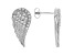 White Cubic Zirconia Rhodium Over Sterling Silver Angel Wing Earrings 0.41ctw