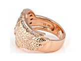 White Cubic Zirconia 18K Rose Gold Over Sterling Silver Angel Wing Ring 0.76ctw