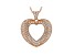 White Cubic Zirconia 18K Rose Gold Over Sterling Silver Heart Pendant With Chain 1.59ctw