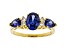 Blue And White Cubic Zirconia 18K Yellow Gold Over Sterling Silver Ring 2.75ctw