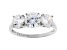 White Cubic Zirconia Rhodium Over Sterling Silver Ring 3.70ctw