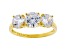 White Cubic Zirconia 18K Yellow Gold Over Sterling Silver Ring 3.70ctw