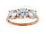 White Cubic Zirconia 18K Rose Gold Over Sterling Silver Ring 3.70ctw