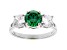 Green And White Cubic Zirconia Rhodium Over Sterling Silver Ring 3.59ctw