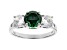 Green And White Diamond Simulant Rhodium Over Sterling Silver Ring 3.59ctw