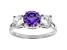 Purple And White Cubic Zirconia Rhodium Over Sterling Silver Ring 3.67ctw