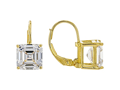 White Cubic Zirconia 18K Yellow Gold Over Sterling Silver Earrings 7.83ctw
