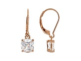 White Cubic Zirconia 18K Rose Gold Over Sterling Silver Earrings 2.91ctw