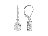 White Cubic Zirconia Rhodium Over Sterling Silver Earrings 5.94ctw