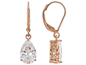 White Cubic Zirconia 18K Rose Gold Over Sterling Silver Earrings 5.94ctw