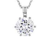 White Cubic Zirconia Rhodium Over Sterling Silver Solitaire Pendant With Chain 2.97ctw