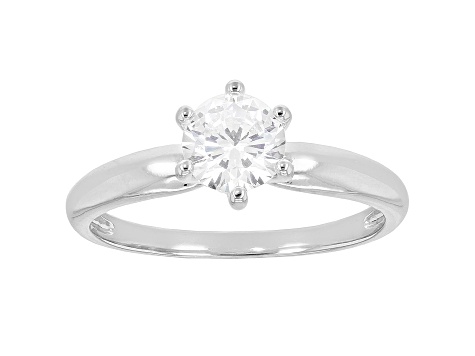 White Cubic Zirconia Rhodium Over Sterling Silver Solitaire Ring 1.35ctw