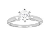 White Cubic Zirconia Rhodium Over Sterling Silver Solitaire Ring 1.35ctw