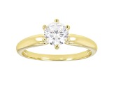 White Cubic Zirconia 18K Yellow Gold Over Sterling Silver Solitaire Ring 1.35ctw