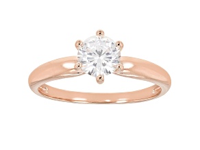 White Cubic Zirconia 18K Rose Gold Over Sterling Silver Solitaire Ring 1.35ctw