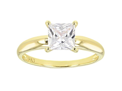 White Cubic Zirconia 18K Yellow Gold Over Sterling Silver Ring 1.68ctw