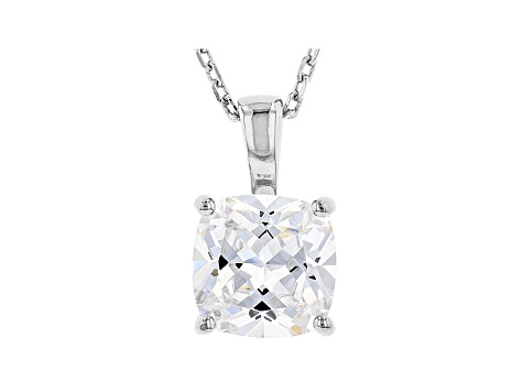 White Cubic Zirconia Rhodium Over Sterling Silver Solitaire Pendant With Chain 3.15ctw