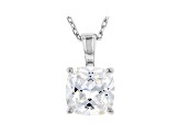 White Cubic Zirconia Rhodium Over Sterling Silver Solitaire Pendant With Chain 3.15ctw