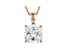 White Cubic Zirconia 18K Rose Gold Over Sterling Silver Solitaire Pendant With Chain 3.15ctw