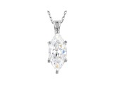 White Cubic Zirconia Rhodium Over Sterling Silver Pendant With Chain 2.70ctw