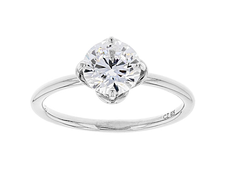 White Cubic Zirconia Rhodium Over Sterling Silver Ring 2.18ctw
