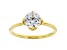 White Cubic Zirconia 18K Yellow Gold Over Sterling Silver Ring 2.18ctw