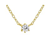White Cubic Zirconia 18K Yellow Gold Over Sterling Silver Necklace 0.14ctw