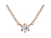 White Cubic Zirconia 18K Rose Gold Over Sterling Silver Necklace 0.14ctw